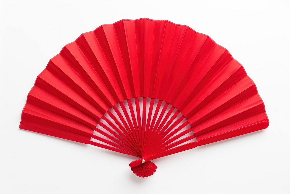 Red fan white background umbrella clothing. AI generated Image by rawpixel.
