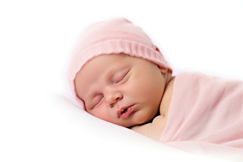 A newborn baby sleeping portrait photo.