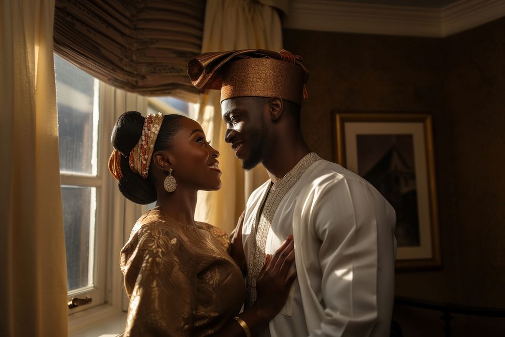 Nigerian Couple portrait adult bride.