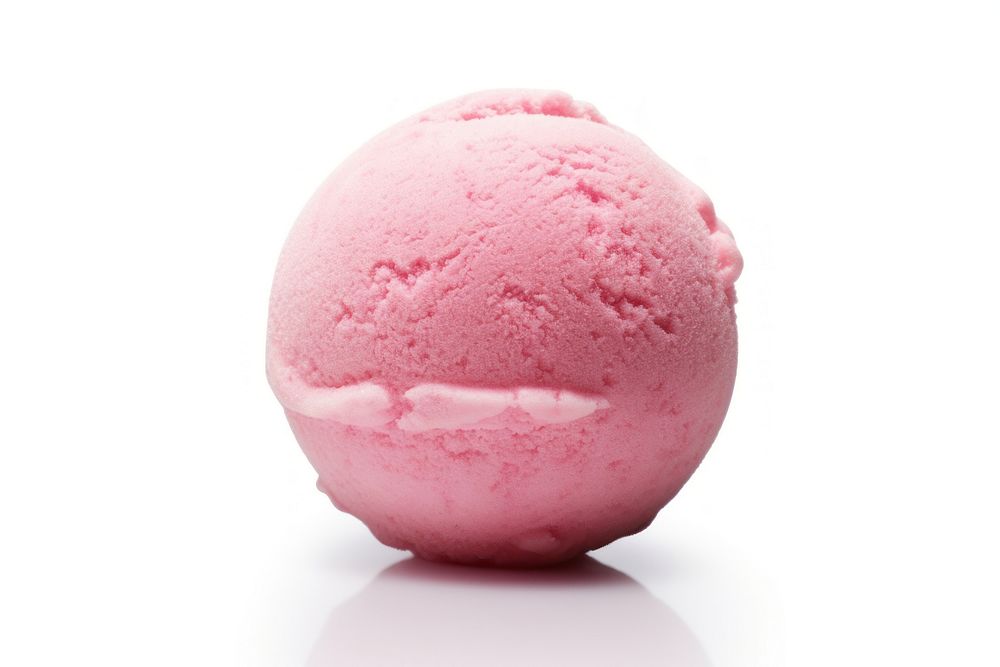 An icecream ball dessert food white background.