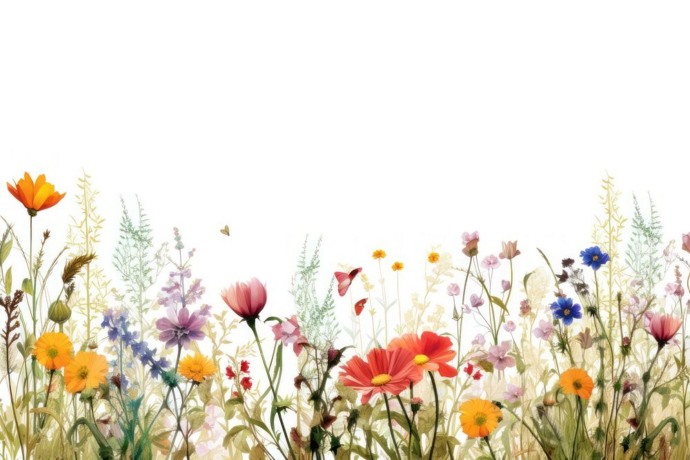 Wildflower border backgrounds wildflower outdoors. AI generated Image by rawpixel.