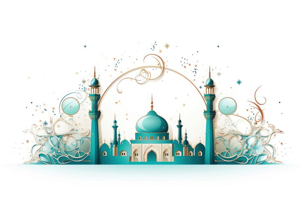 Ramadan kareem architecture calligraphy dome.