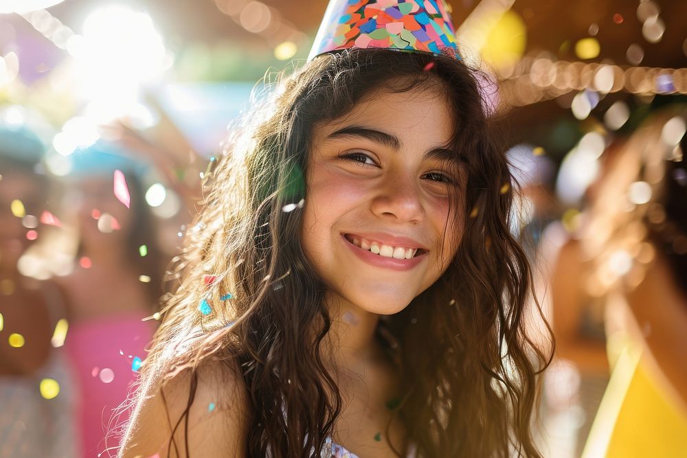 Hispanic teenager girl birthday portrait party.