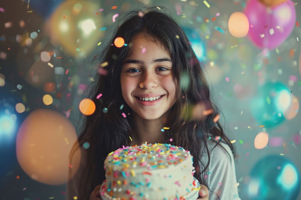 Hispanic teenager girl party cake birthday.