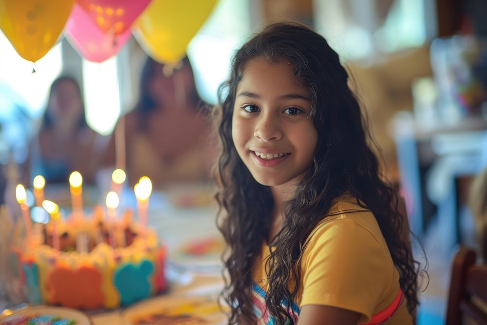 Hispanic teenager girl party birthday balloon.
