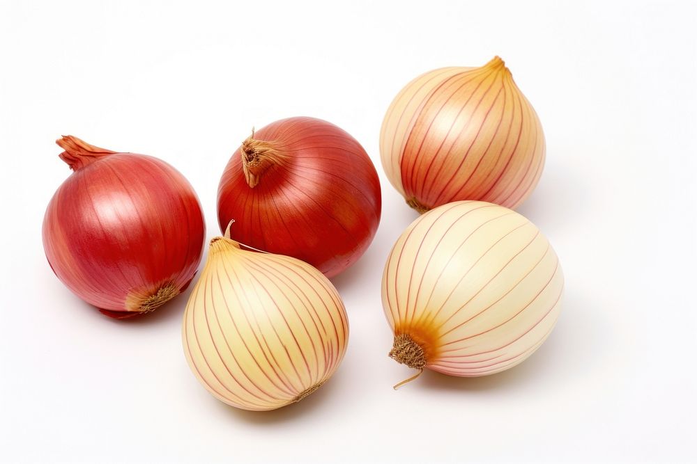 Red and gold onions vegetable shallot plant.