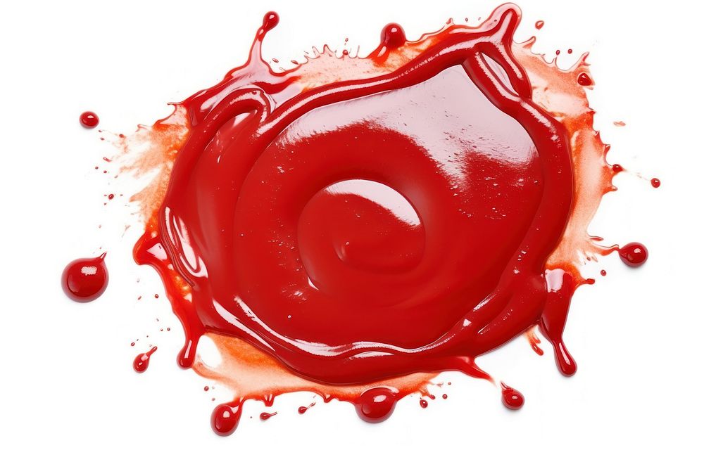 Ketchup red white background refreshment.