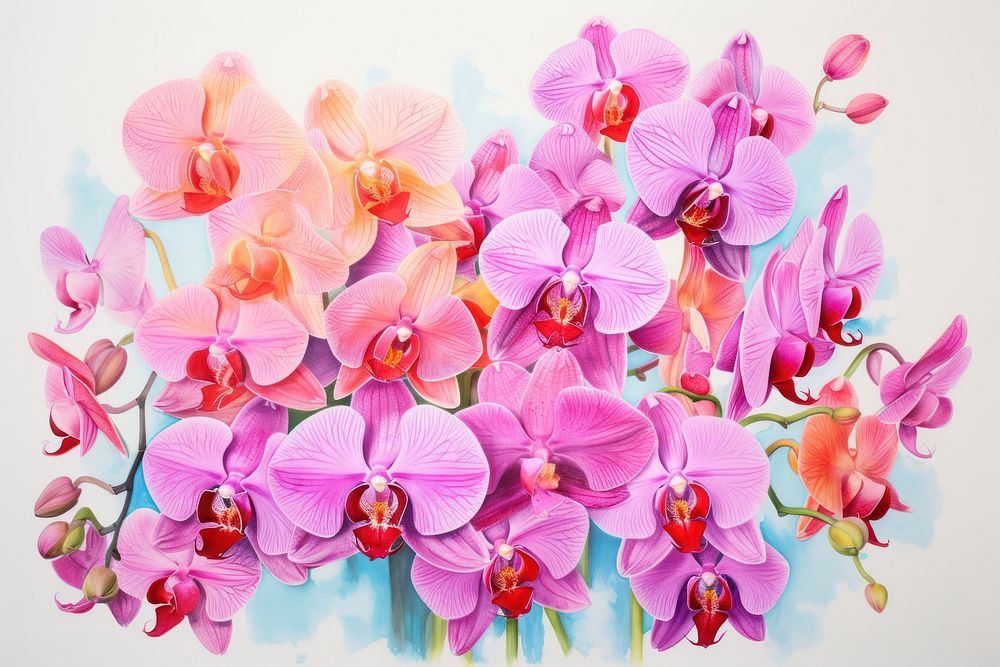 Orchid flowers petal plant inflorescence. AI generated Image by rawpixel.