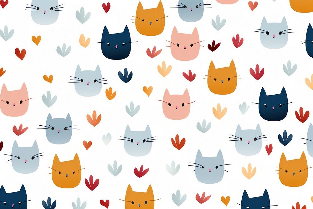  Small cats pattern backgrounds creativity. AI generated Image by rawpixel.