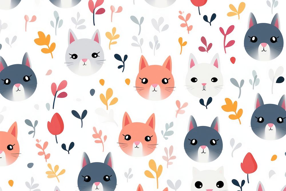  Small cats pattern backgrounds animal. AI generated Image by rawpixel.