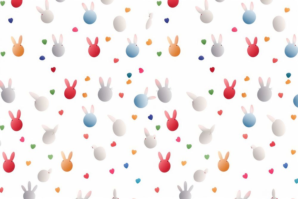  Small rabbits backgrounds confetti pattern. AI generated Image by rawpixel.