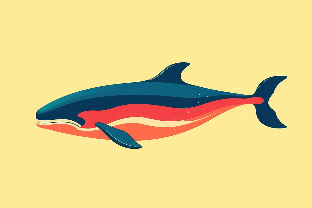 Whale dolphin animal fish. AI generated Image by rawpixel.