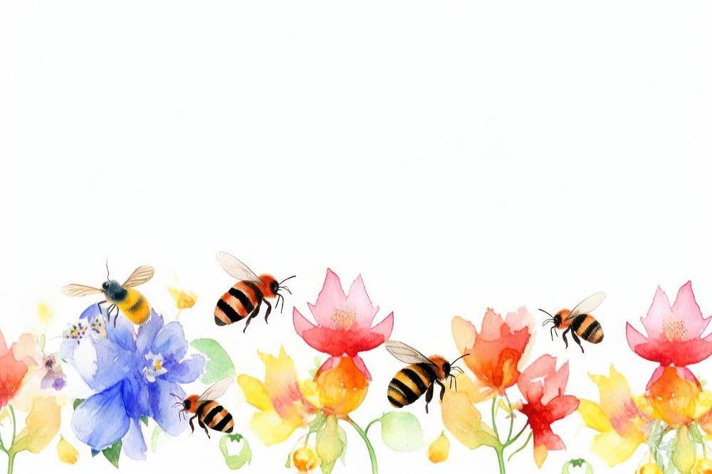 Bee and flowers backgrounds nature insect.