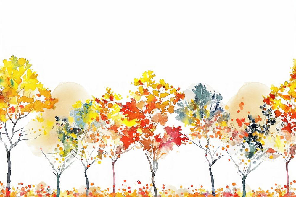 Blooming autumn trees nature backgrounds outdoors.