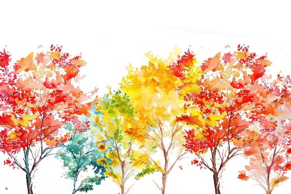 Blooming autumn trees backgrounds outdoors nature.