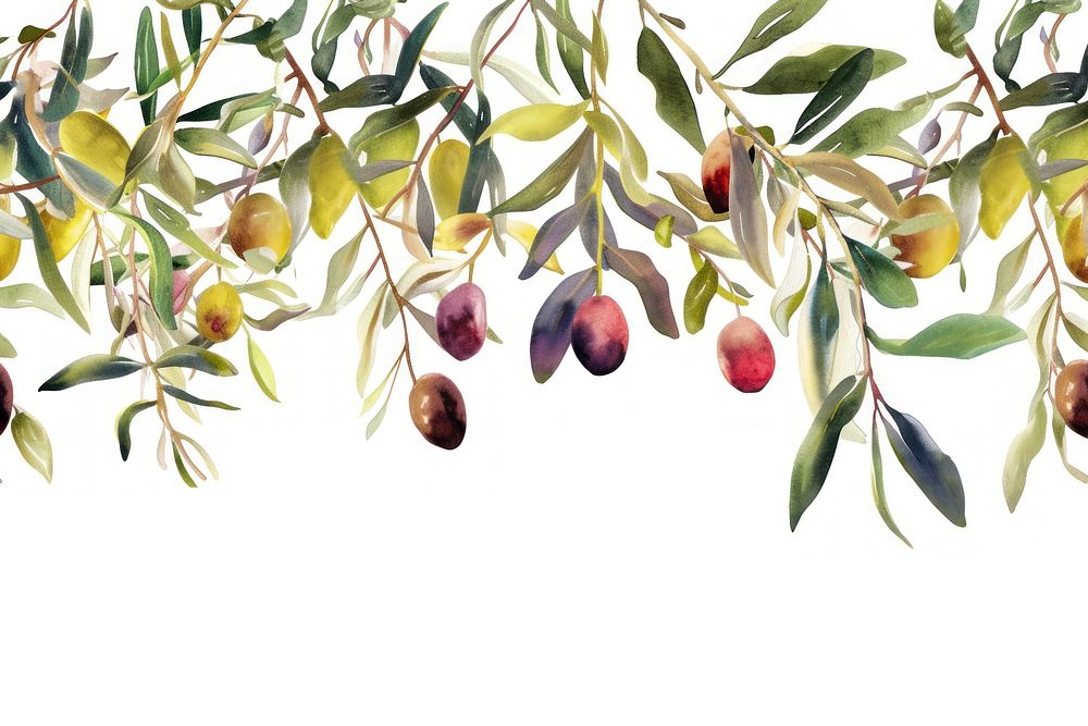 Olive and leaves fruit plant food.