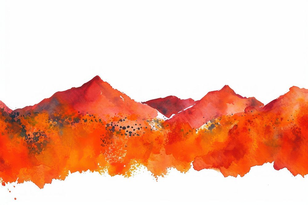 Red autumn mountains nature painting outdoors.