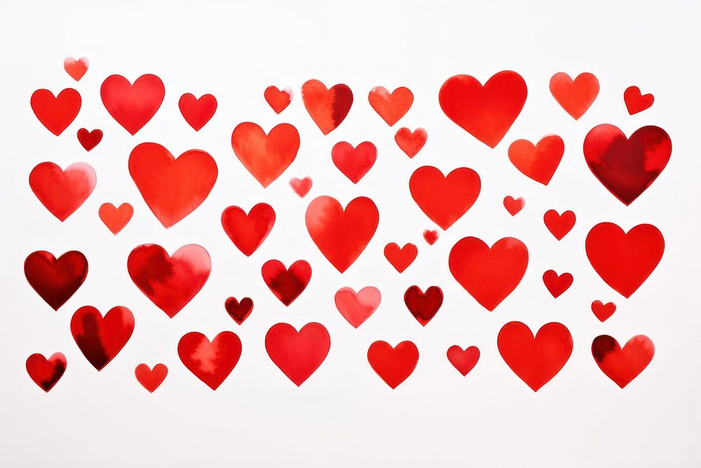Red hearts backgrounds white background pattern.