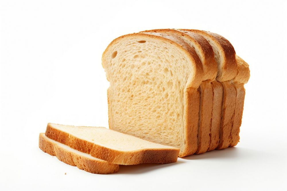 Bread slice food white background. AI generated Image by rawpixel.