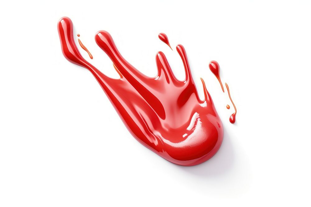 Squeeze ketchup white background splattered splashing.