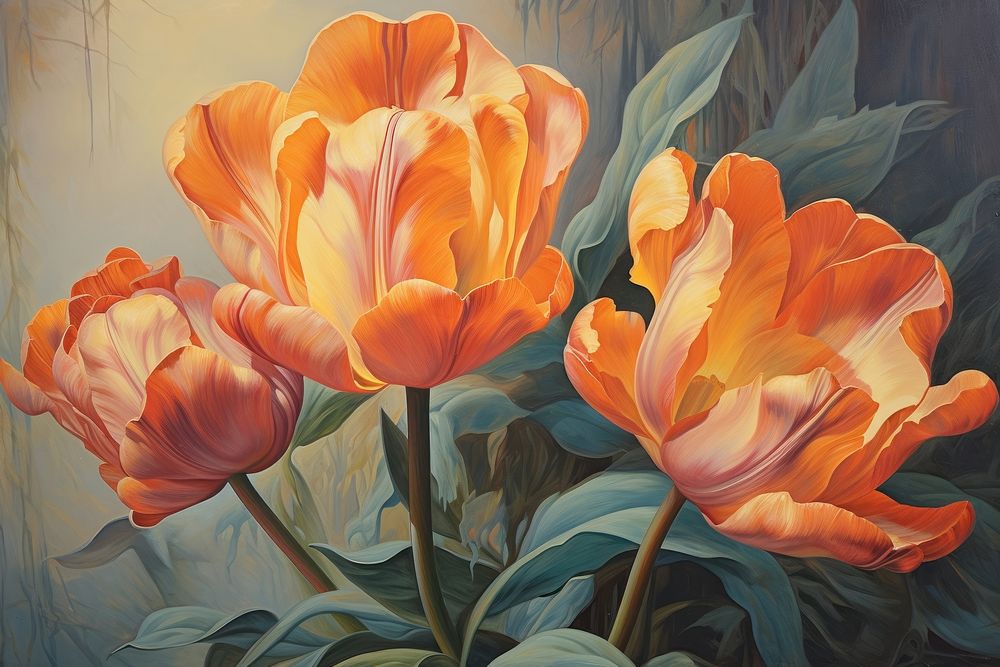 Tulip flower painting tulip art.