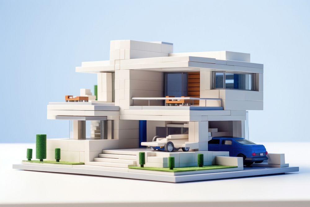 Modern home architecture building vehicle. AI generated Image by rawpixel.