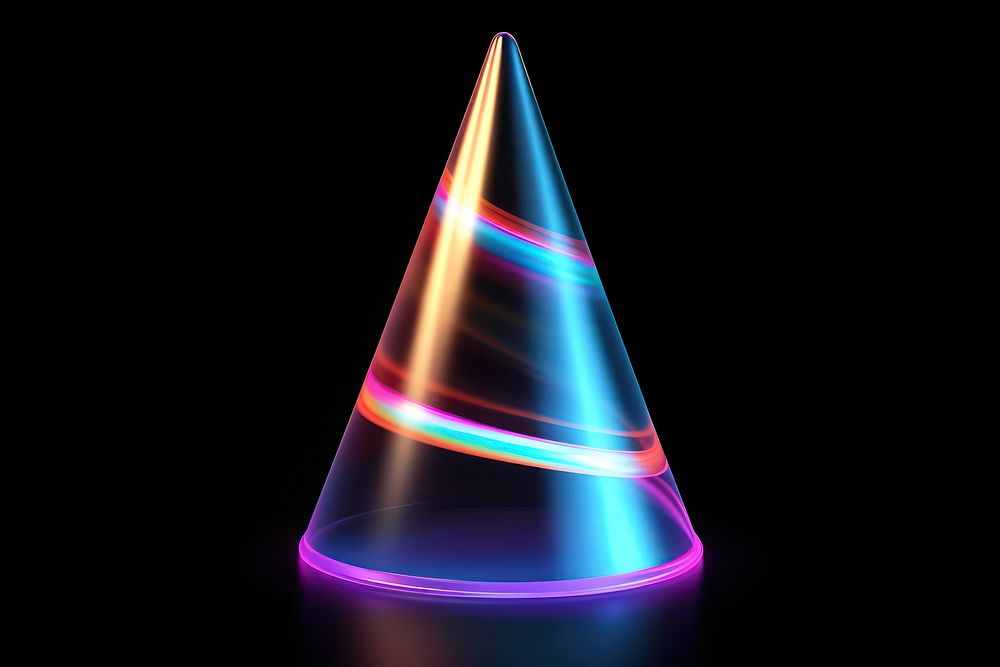 3D render of cone shape lighting illuminated celebration.