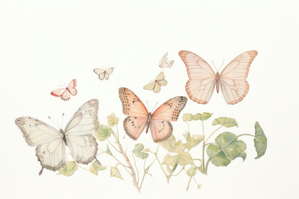 Butterflies garden butterfly drawing.