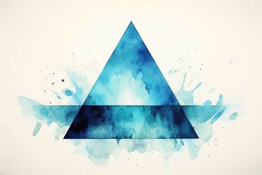  Triangle geometric background watercolor aqua blue. AI generated Image by rawpixel.