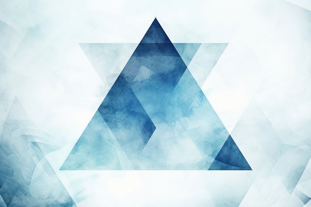  Triangle blue geometric background watercolor. AI generated Image by rawpixel.