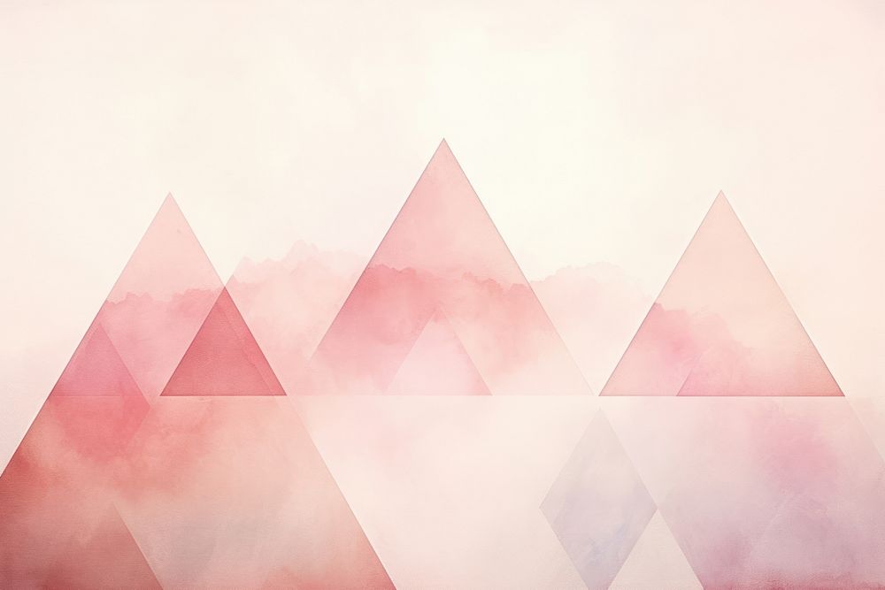  Triangle geometric background pastel pink watercolor. AI generated Image by rawpixel.