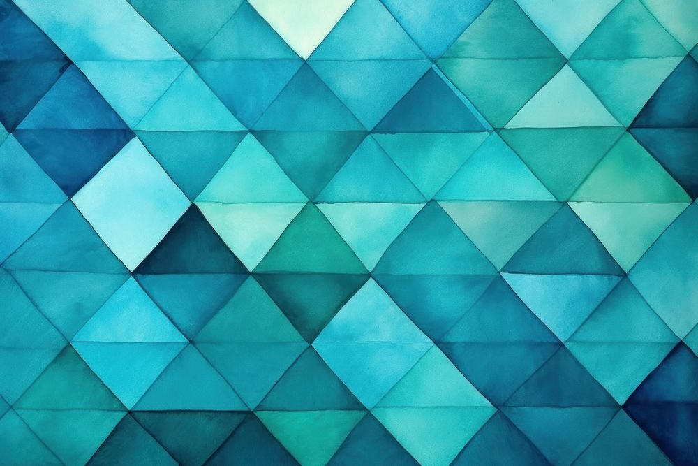  Geometric background turquoise blue watercolor square. 