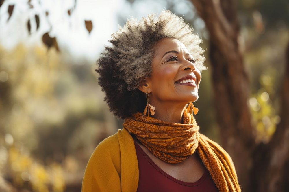 Lifestyle Black woman outdoors smile.