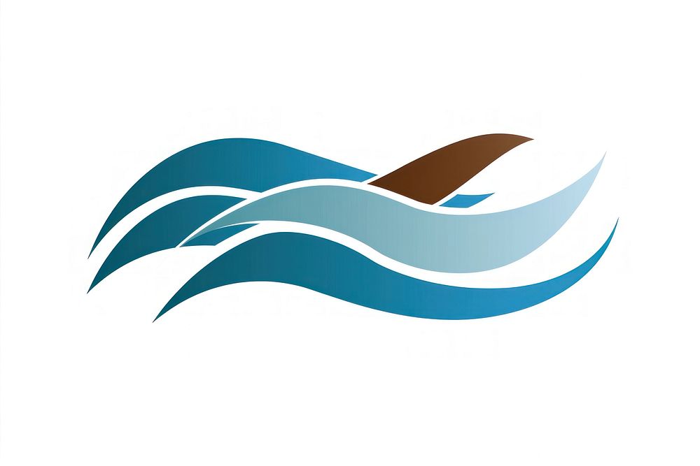 Logo blue wave white background.