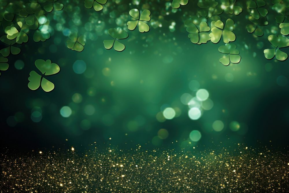 Background with sparkling shamrock green backgrounds outdoors.