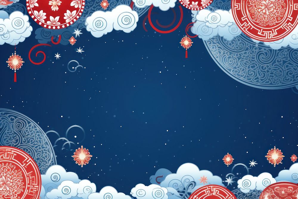 Chinese new year background backgrounds pattern blue. AI generated Image by rawpixel.
