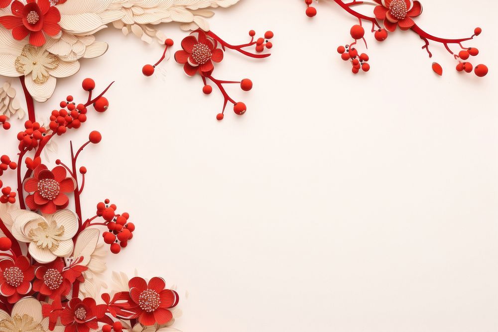 Chinese new year background backgrounds pattern flower. AI generated Image by rawpixel.