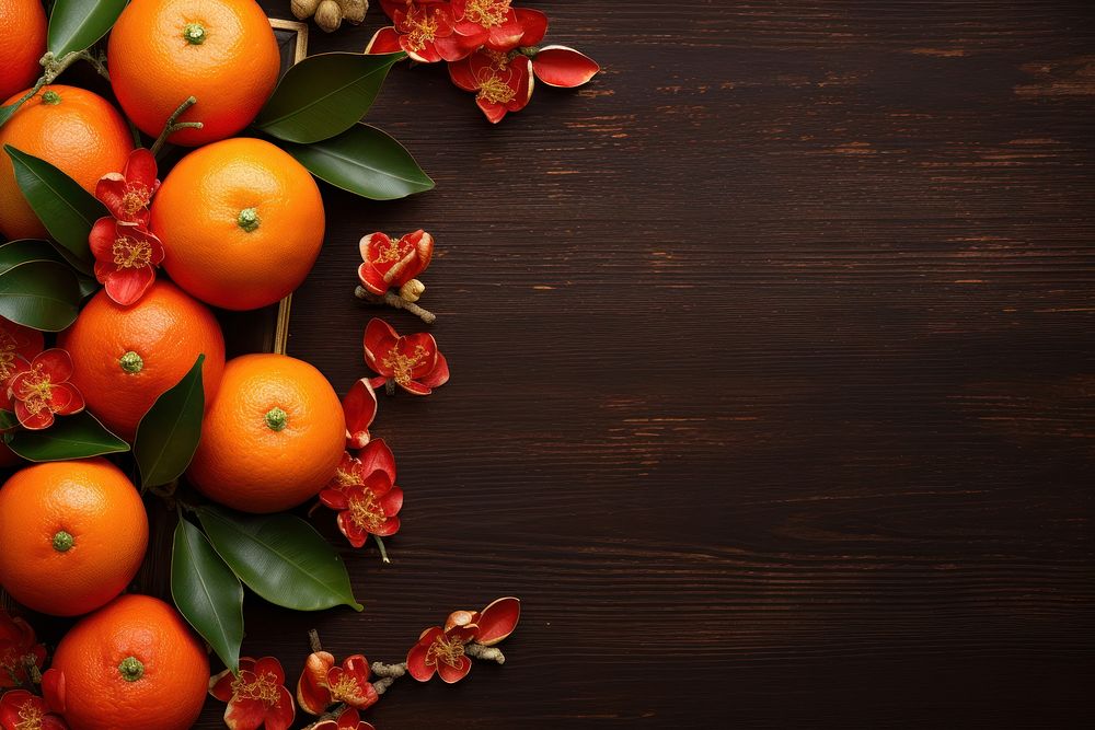 Chinese new year background grapefruit orange plant. AI generated Image by rawpixel.