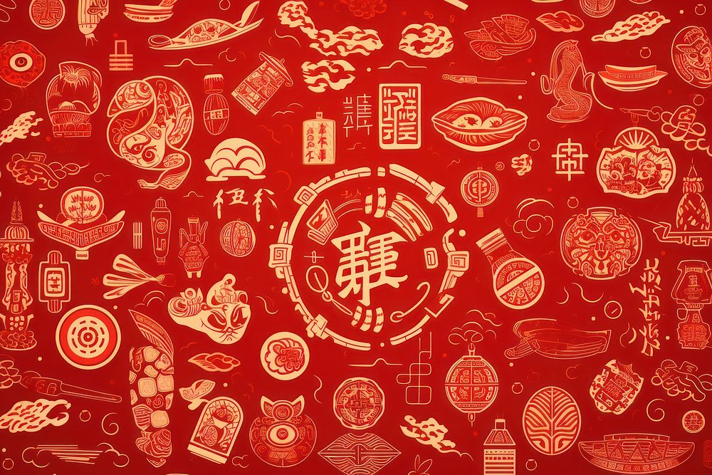 Chinese New Year greetings cheat sheet pattern chinese new year backgrounds. AI generated Image by rawpixel.