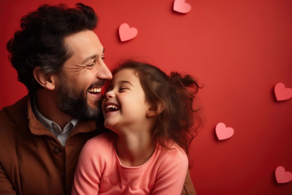 A father and daughter are happy laughing adult child. AI generated Image by rawpixel.