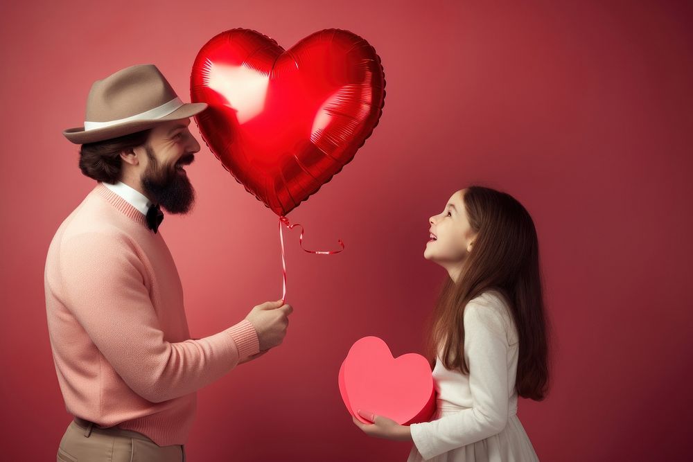 Balloon adult valentine's day togetherness. AI generated Image by rawpixel.