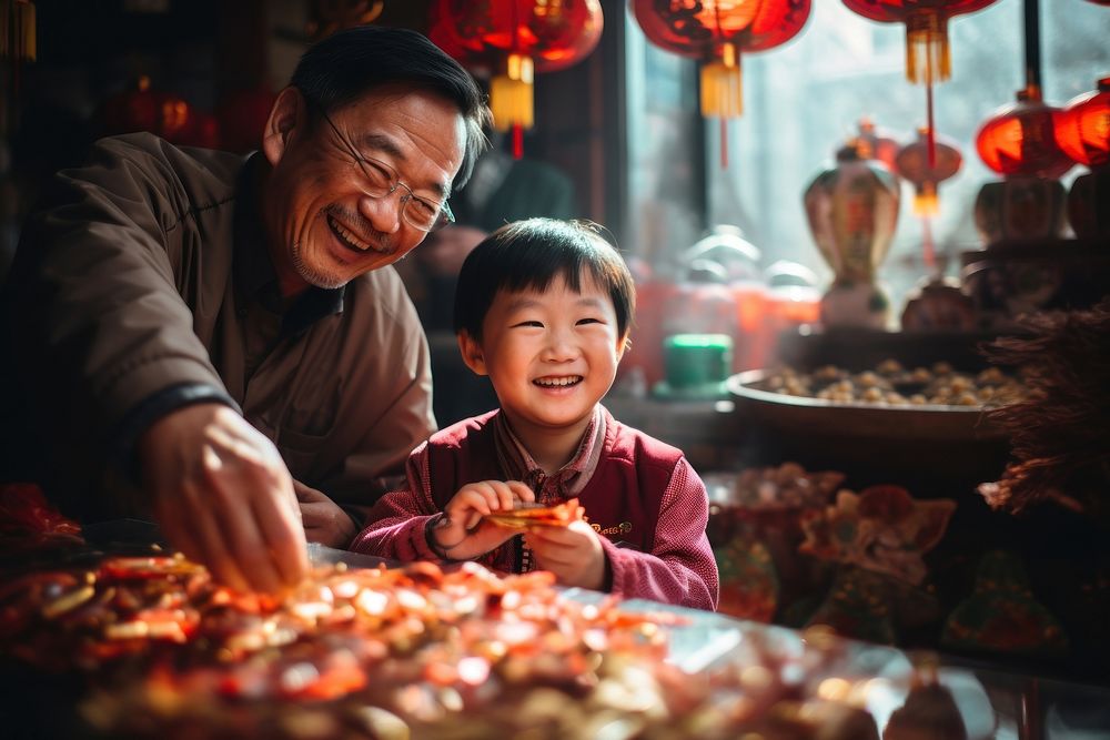 Family member on Chinese new year adult child chinese new year. AI generated Image by rawpixel.