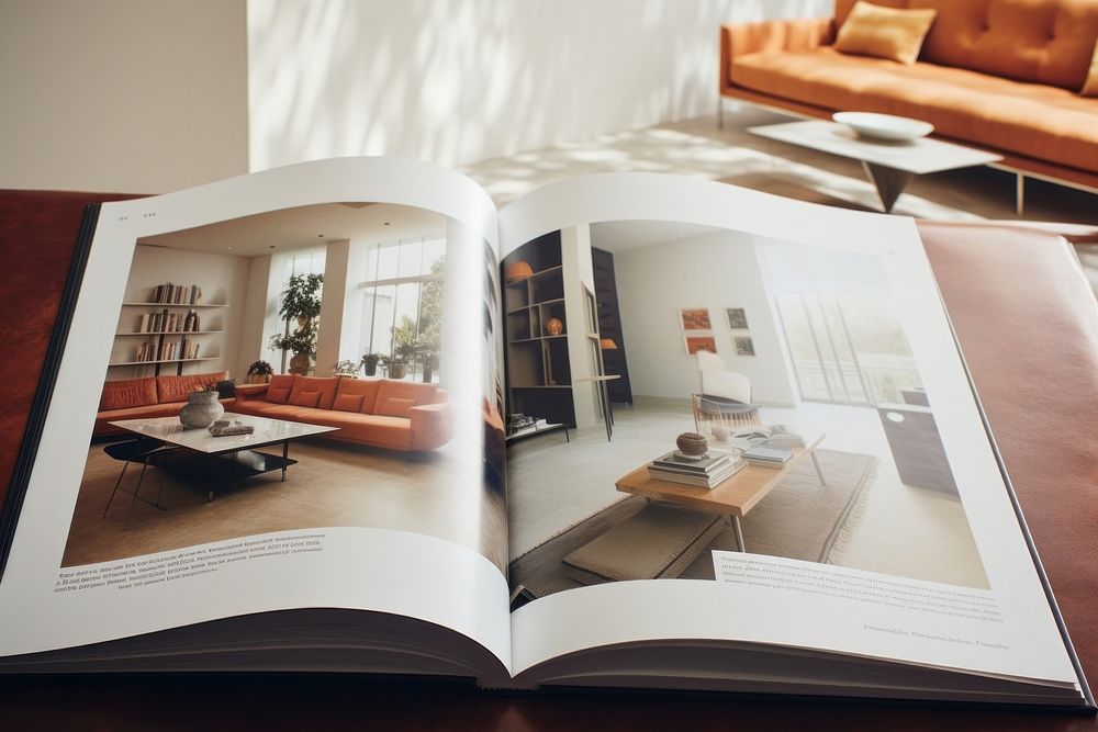  Home magazine layout architecture publication furniture. AI generated Image by rawpixel.