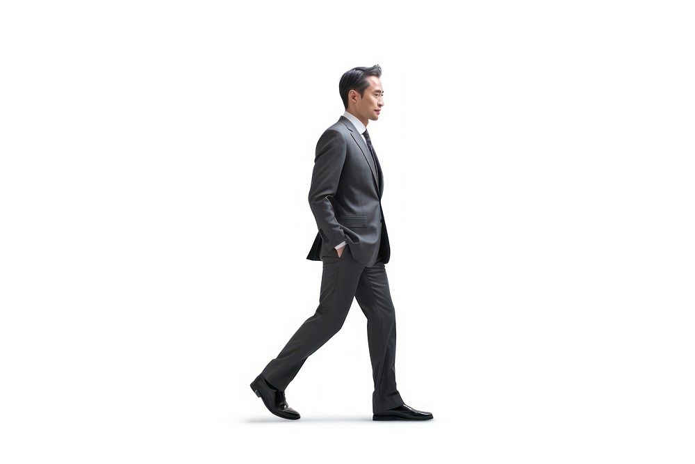Japanese businessman walking footwear standing.