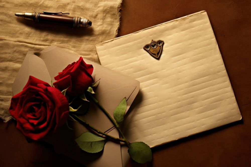 Old style love letter flower paper petal.