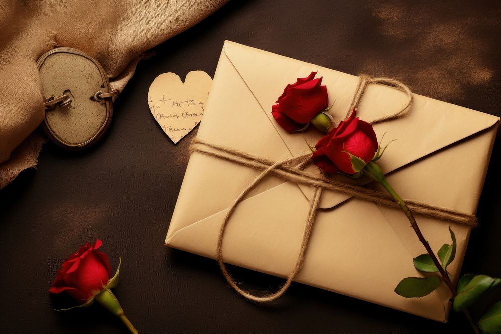 Love letter envelope flower paper. AI generated Image by rawpixel.