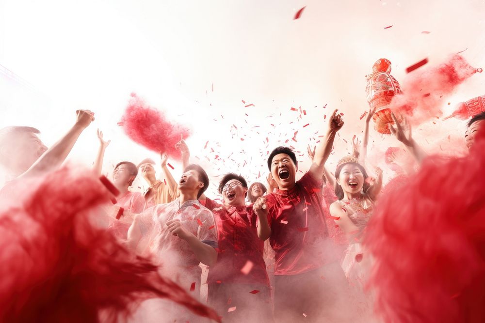 Chinese New year celebration adult togetherness celebrating. AI generated Image by rawpixel.