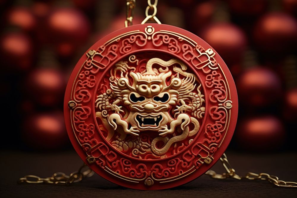 Chinese New year symbol pendant jewelry locket. AI generated Image by rawpixel.