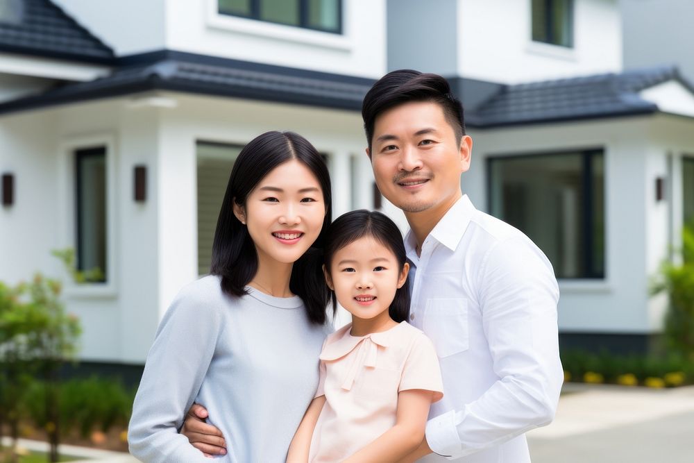  Asian family father adult child. AI generated Image by rawpixel.