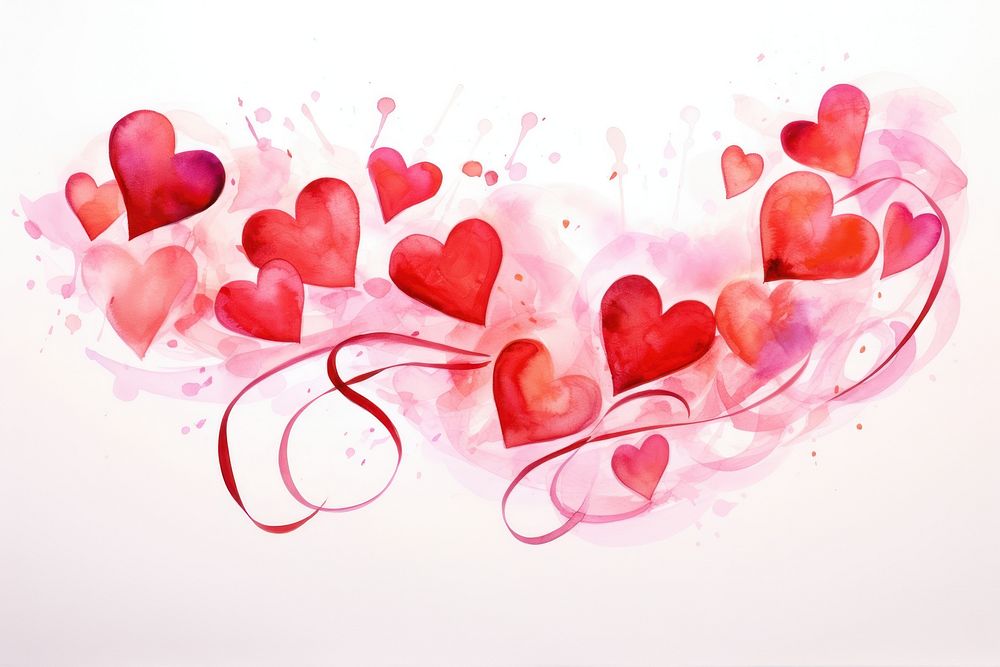 Ribbon Shaped Hearts on a white Background heart backgrounds celebration. AI generated Image by rawpixel.